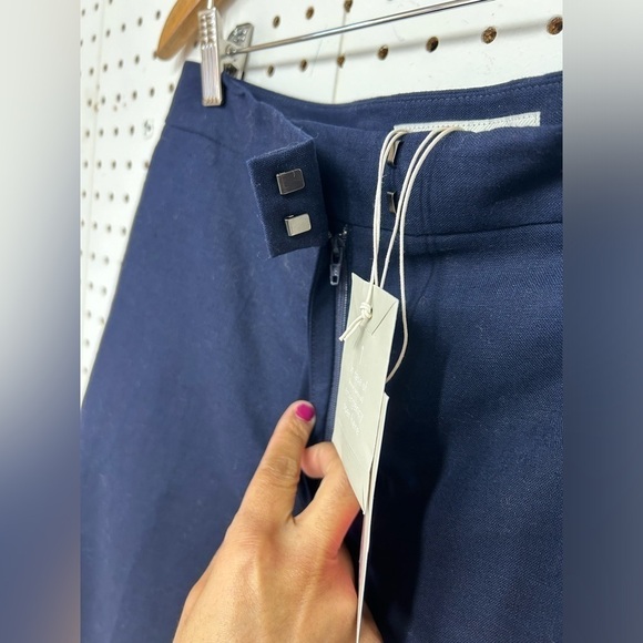 Boden Linen Wide Leg Blue Pants - Picture 4 of 7